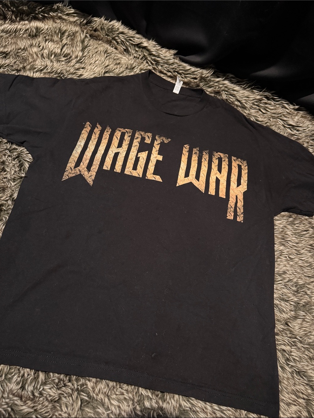 Wage War Graphic Tee - Black with Tan Lettering